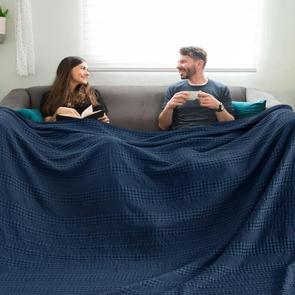 PHF Cooling Waffle Blanket California King Size, Lightweight 60% Rayon Derived from Bamboo & 40%