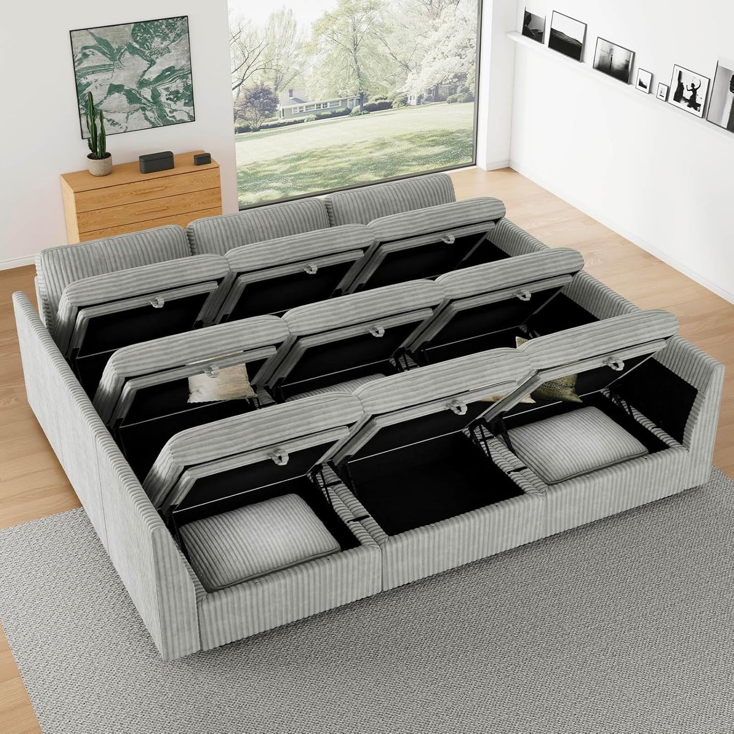 Belffin Modular Sectional Sofa with Sleeper Sofa, Oversized Cloud Couch with Extra Deep Seat