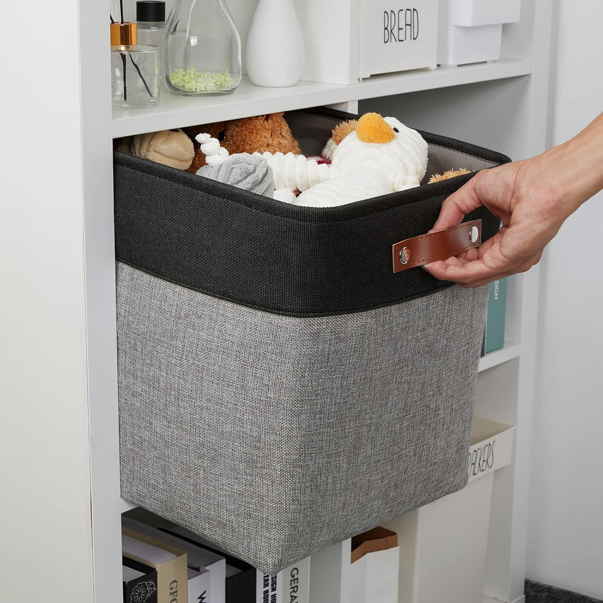 DULLEMELO Storage Bins for Organizing,Closet Storage Baskets for Gift Empty,Large Linen Canvas
