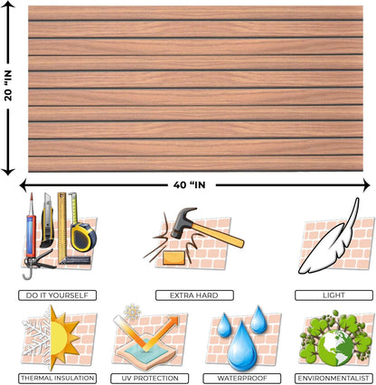 IZODEKOR 3D Wood Effect Wall Panels - Faux Wood Paneling for Living Room, Kitchen, Bathroom and