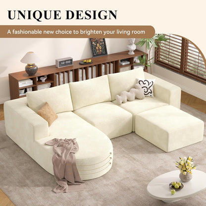 Modular Sectional Sofa with L-Shape Chaise,Cloud Sectional Modern Sleeper Couch with Deep