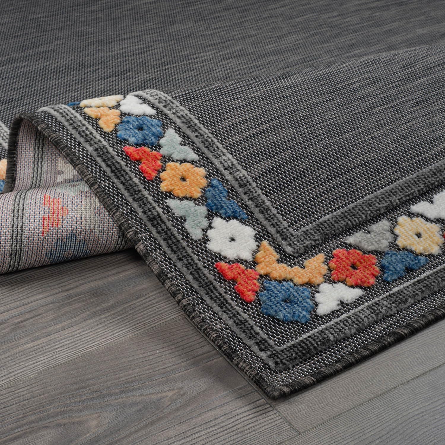 Beverly Rug Outdoor Rug 6x9 Modern Bordered Area Rugs for Indoor and Outdoor Patio Easy to Clean