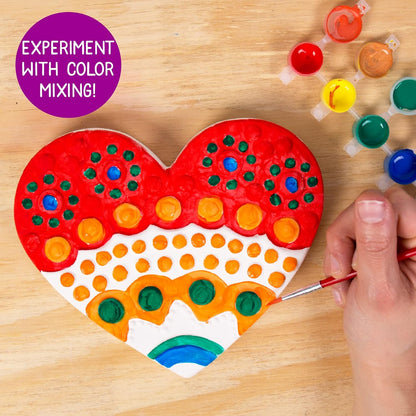 Creative Roots Mosaic Heart Stepping Stone, Includes 7-Inch Ceramic Stepping Stone & 6 Vibrant