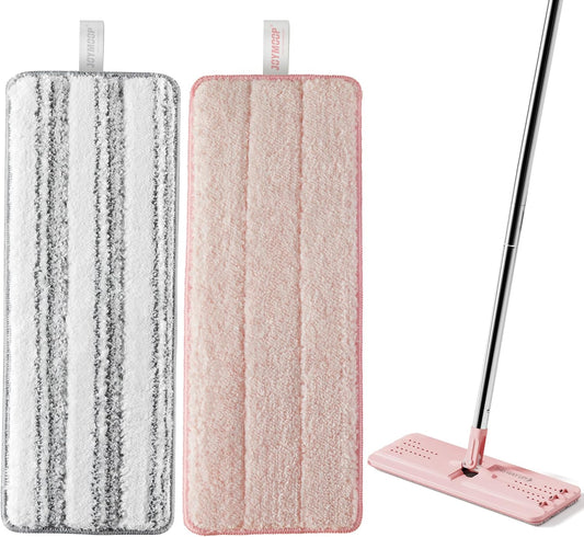 JOYMOOP Mop Replacement Pads, Reusable Microfiber Mop Pads for 13-inch Flat Mop and Mop Bucket Set