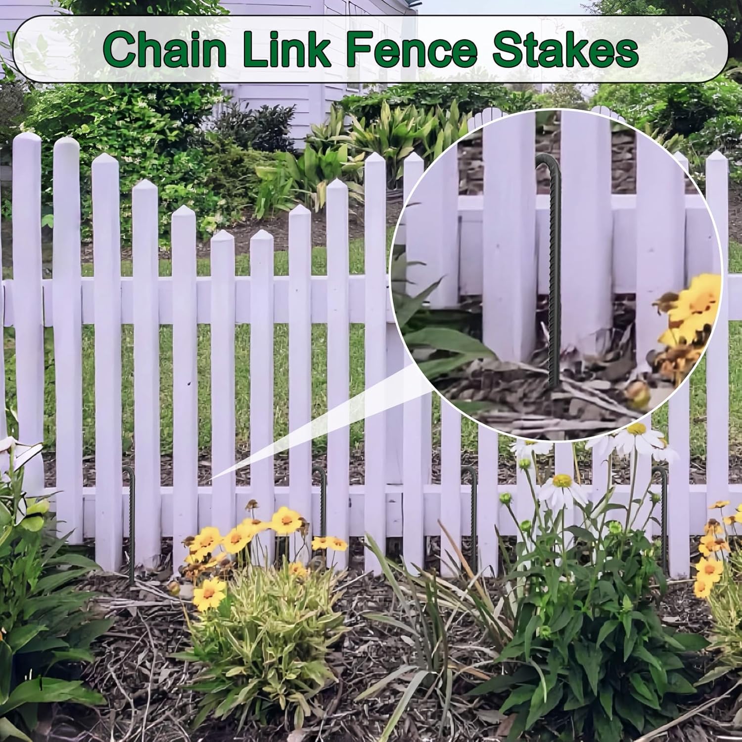 18 Inch Steel J Hook Rebar Ground Stakes 16 Pack 1/2 Inch Diameter Fence Stakes for Wire Fencing