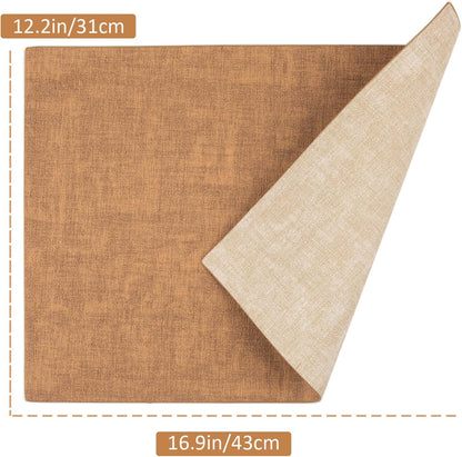 SUEH DESIGN Leather Placemats Set of 6 Reversible Table Mats Heat Resistant Waterproof No-Slip