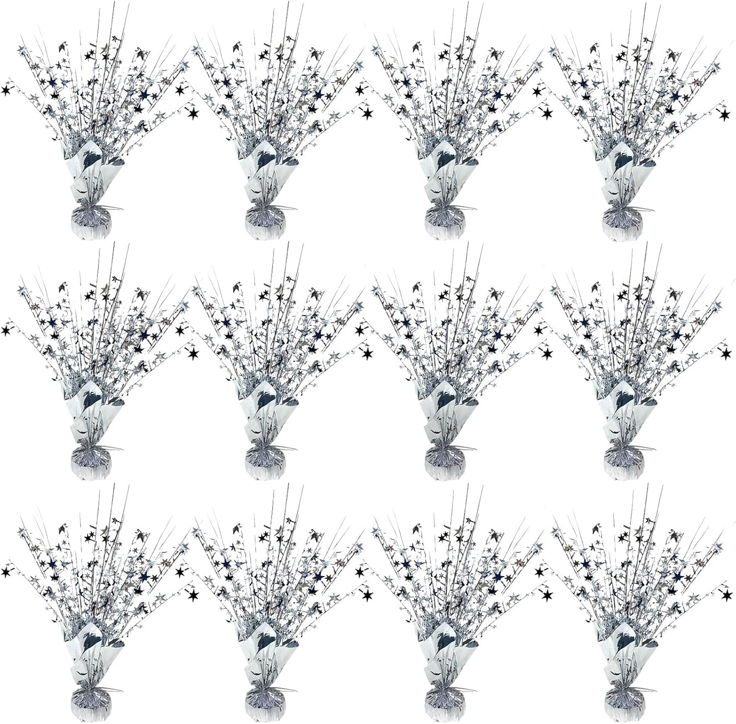 12 Pack Metallic Foil Spray Centerpiece Star Table Decoration Burst Table Centerpieces for Birthday