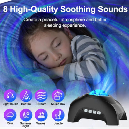 Star Projector, Galaxy Light for Bedroom Night Lights, Aurora Projector with Bluetooth Speaker for