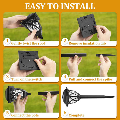 GIGALUMI Solar Lights Outdoor Waterproof, 6 Pack LED Solar Garden Lights, Outdoor Decorations