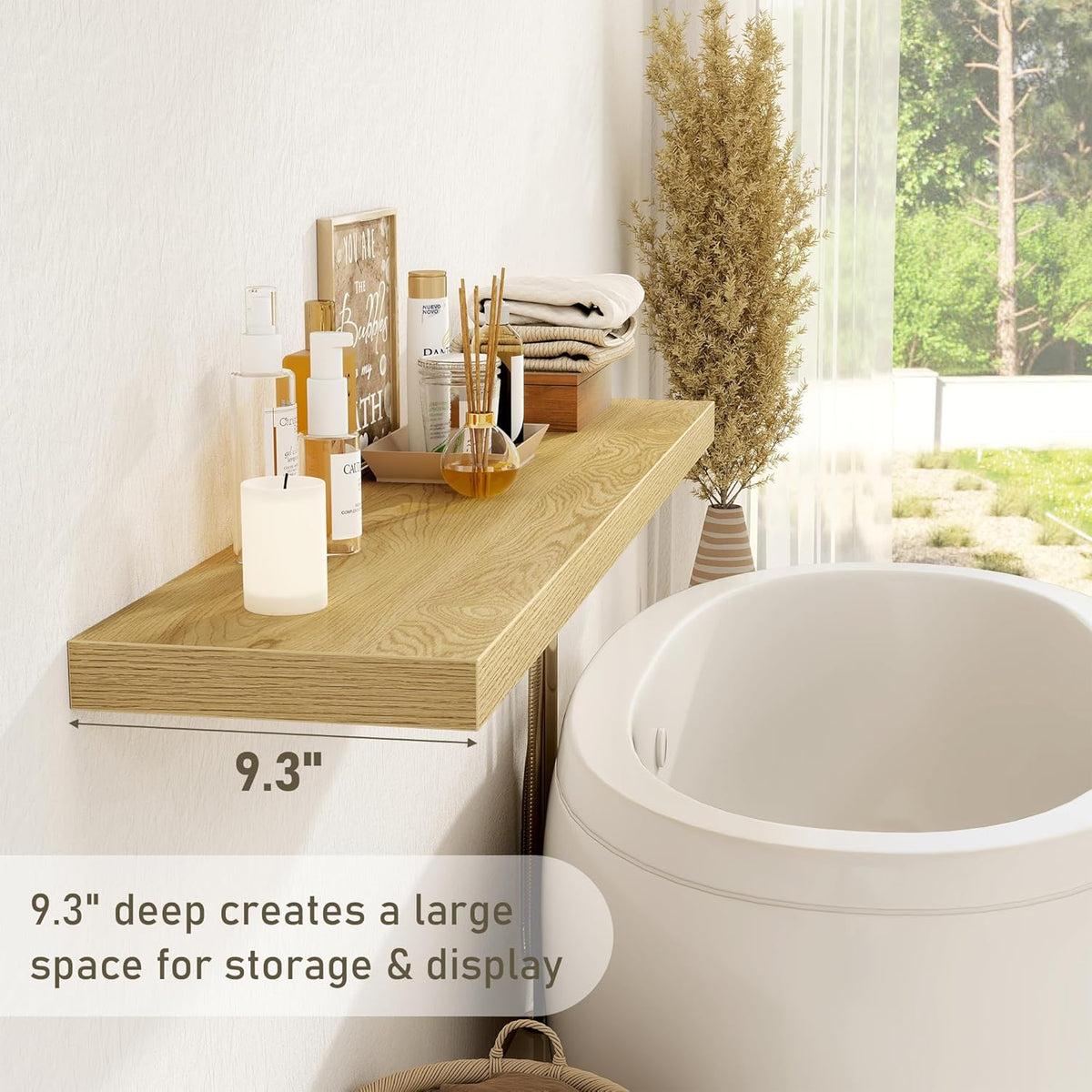 Fun Memories 55 Inch Floating Shelves for Wall 2 Pack Shelves for Bedroom|Kitchen|Bathroom 55 x 9.3