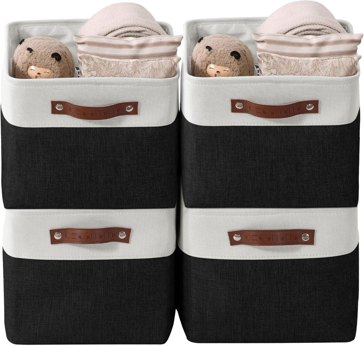 DECOMOMO Storage Bins Fabric Storage Baskets for Shelves, Linen Closet Organization Toys Nursery