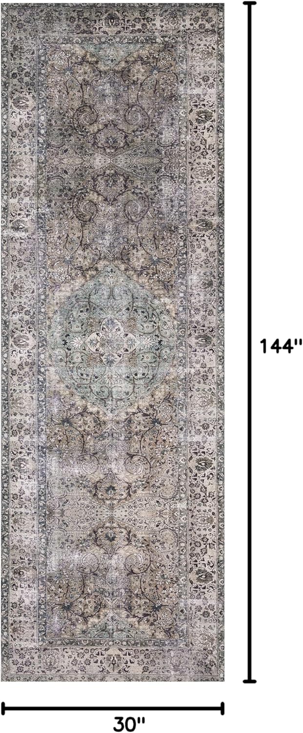 Loloi Layla Collection LAY-06 Taupe/Stone 2'-6" x 12'-0" .13" Thick Runner Rug, Soft, Durable