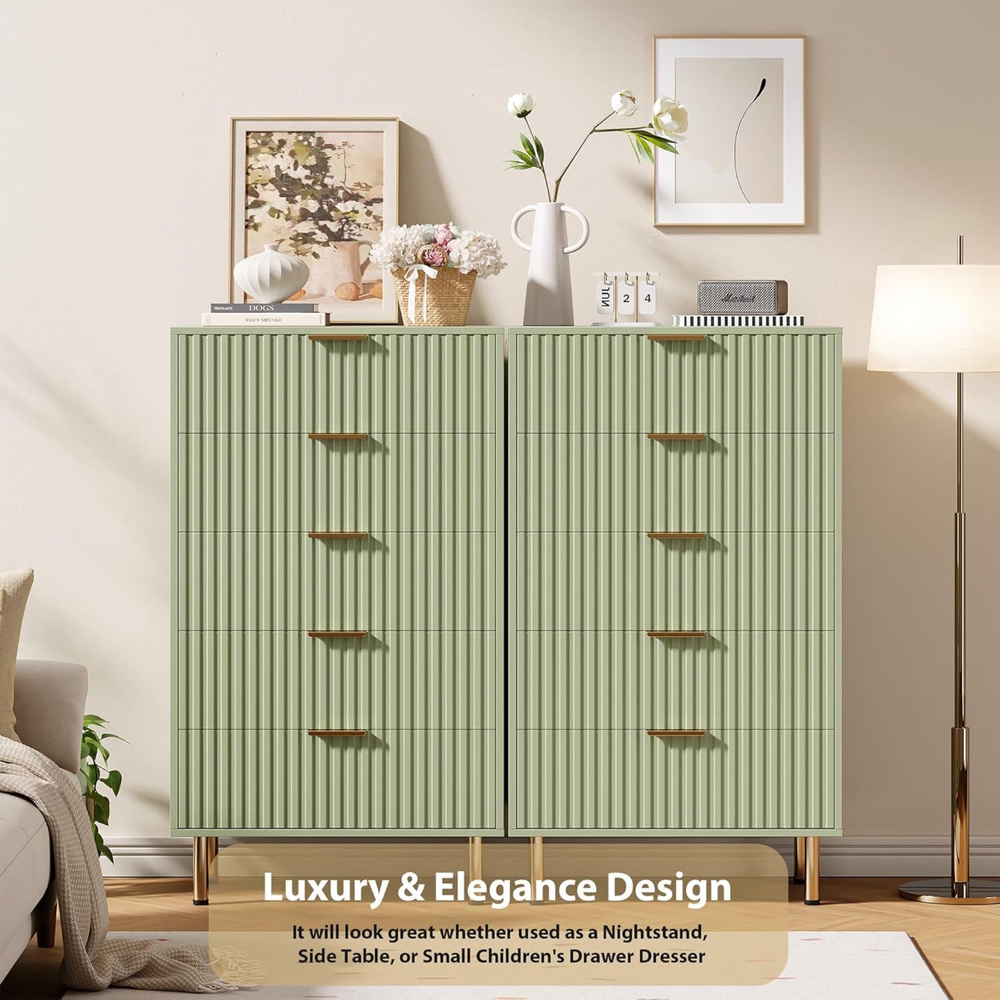5 Drawer Dresser for Bedroom, 47.2" Tall Modern Chest of Drawers with Deep Drawers and Wide Top