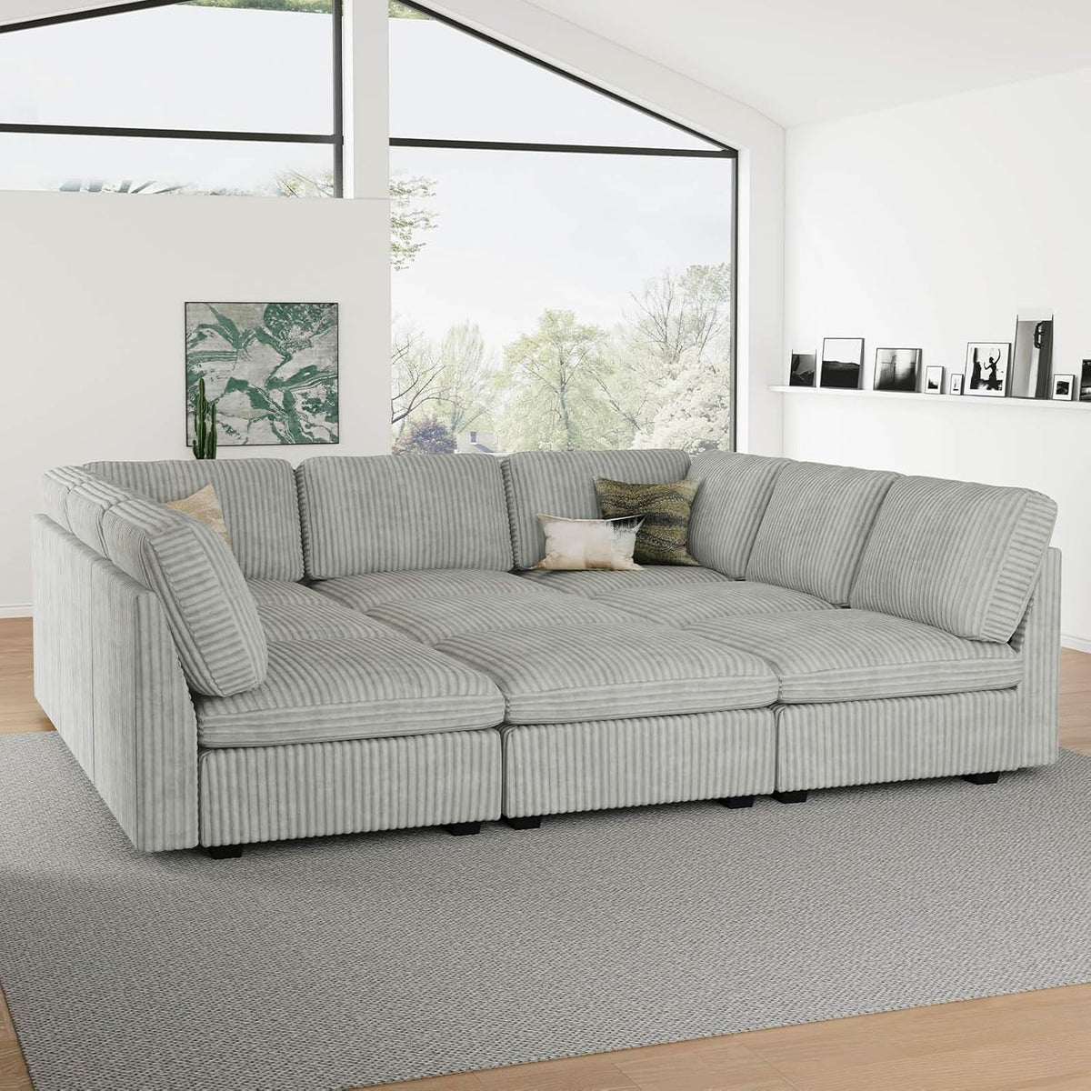 Belffin Modular Sectional Sofa with Sleeper Sofa, Oversized Cloud Couch with Extra Deep Seat