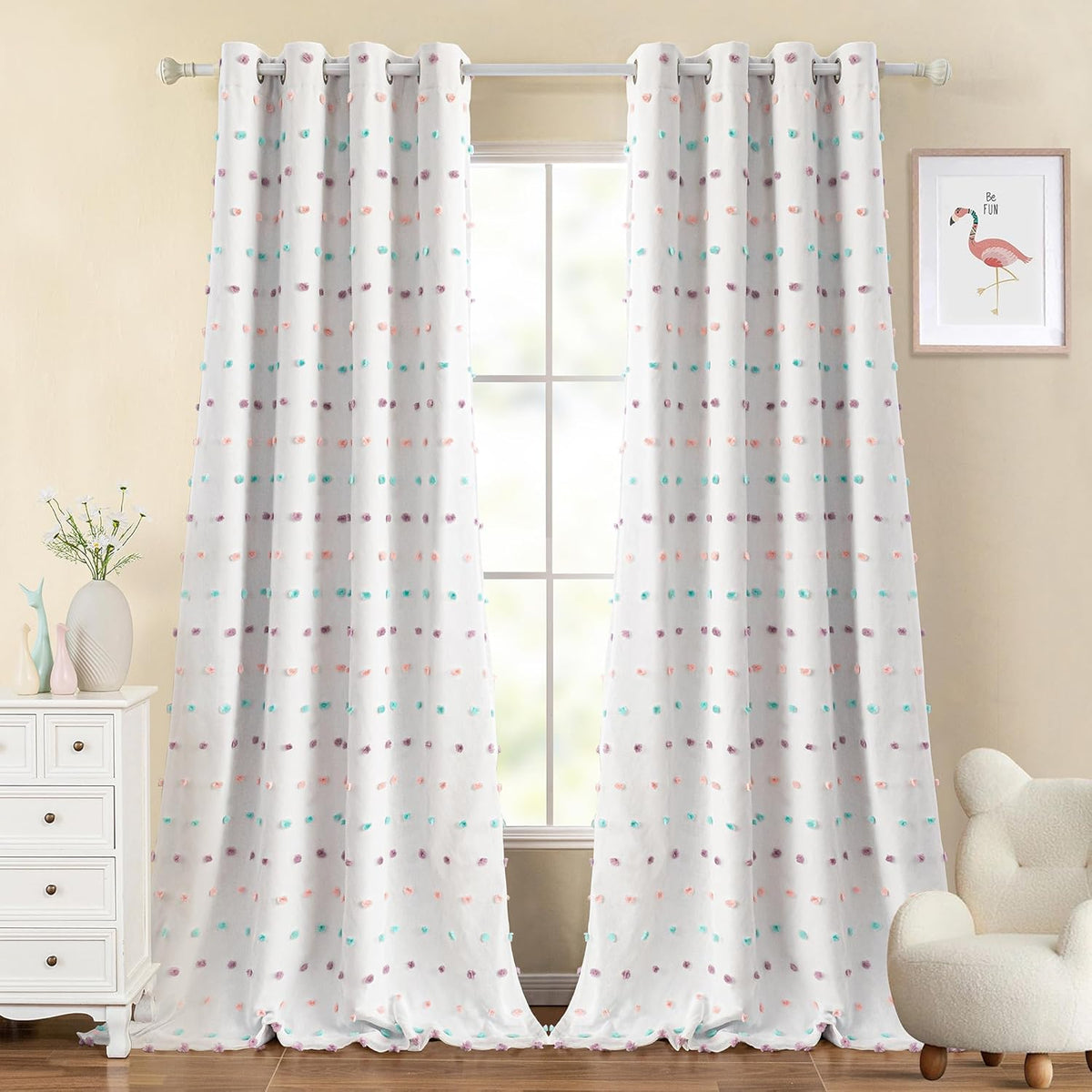 MYSKY HOME 100% Blackout Curtains for Living Room 108 Inch Long Total Light Blocking Curtains for