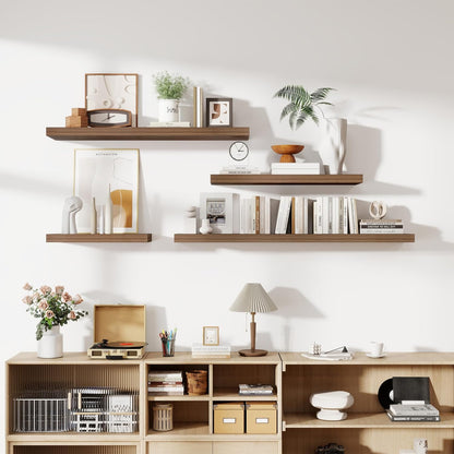 55 Inch Floating Shelves, 12 Inch Deep Floating Shelves for Wall, Floating Shelf with Invisible