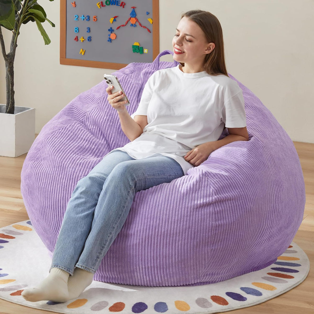 Hobestluk 3.5FT Bean Bag Chair Adult Bean Bag Chair Large Bean Bag Chair with Filler Included