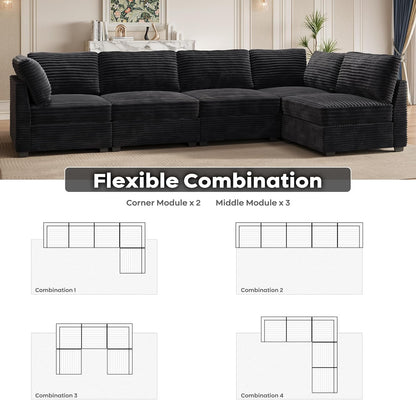 ovios Sectional Sofa Couch with L-Shape Chaise Oversized, Comfy Modular Cloud Couches with Deep