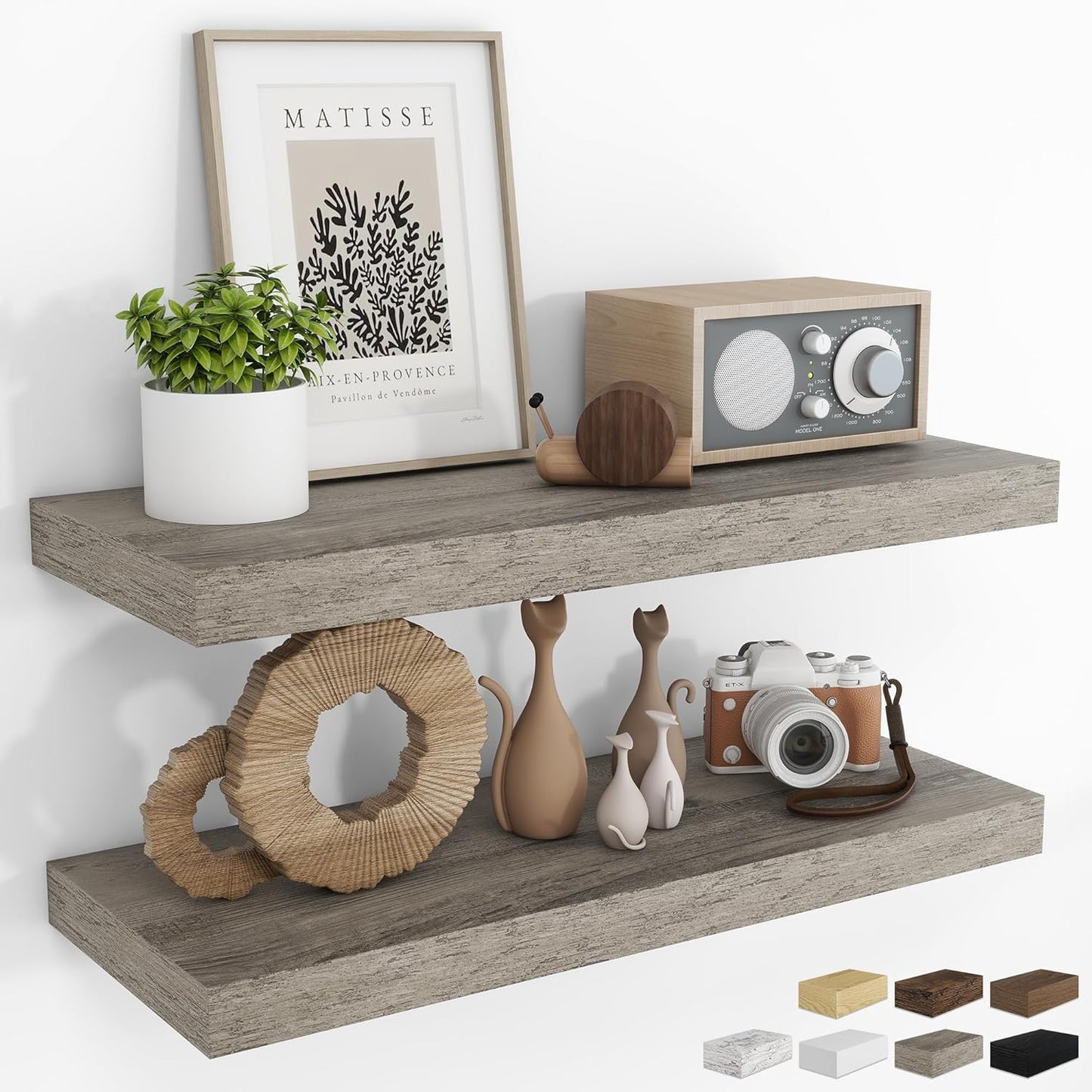 RICHFOCUS 31.5Inch Floating Shelves for Wall 2 Pack Shelves for Bedroom|Kitchen|Bathroom Wall