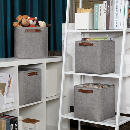 DULLEMELO Square Storage Cubes Baskets for Gifts Empty, 11 inch Cube Stroage Bins Linen Closet