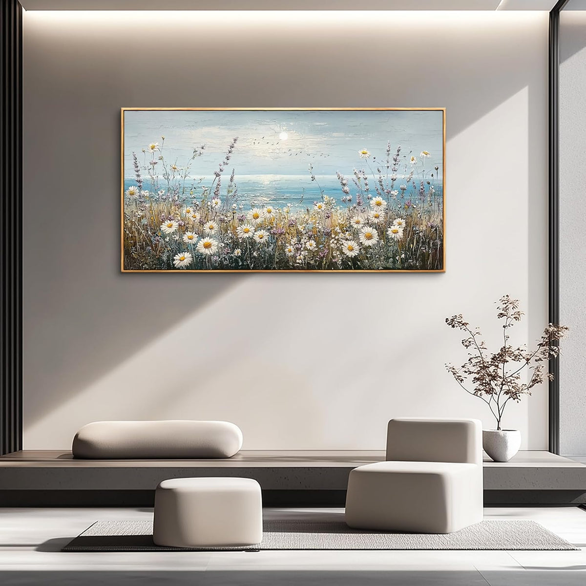 PHAOHUAXM Wall Decor For Living Room Wall Art For Bedroom Office Decorations Blue Ocean Paintings