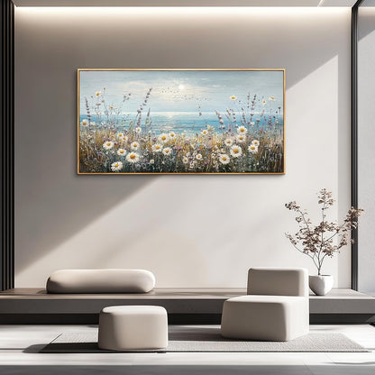 PHAOHUAXM Wall Decor For Living Room Wall Art For Bedroom Office Decorations Blue Ocean Paintings