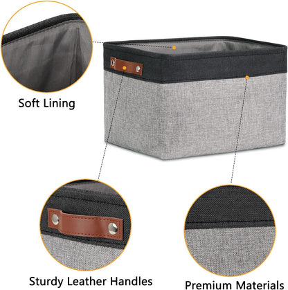 DULLEMELO Fabric Baskets for Storage, Rectangular Fabric Storage Bins Collapsible, Perfect for