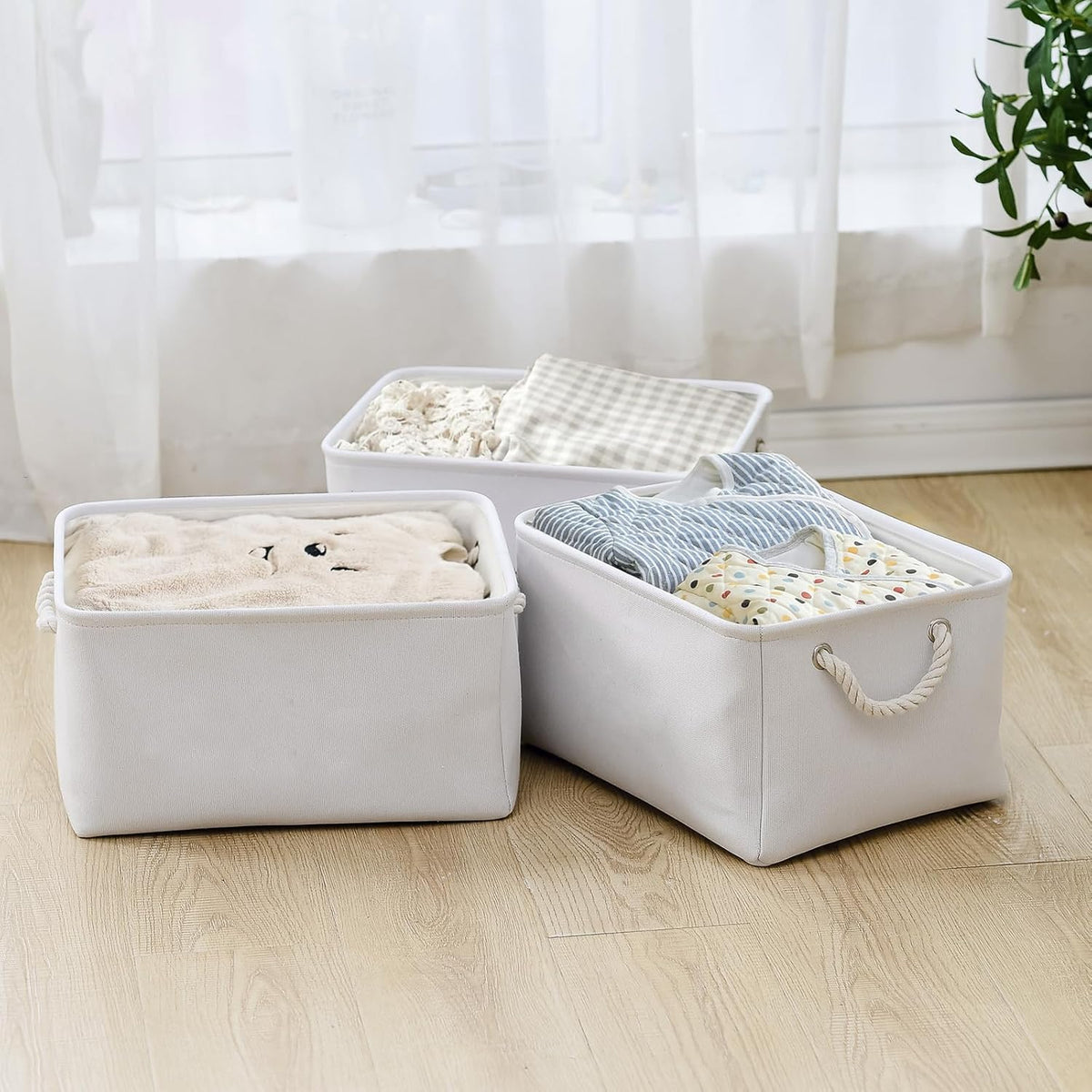 TheWarmHome Fabric Storage Bin, Large 1 Pack 15.7L*11.8W*8.3H Storage Basket for Home Storage and