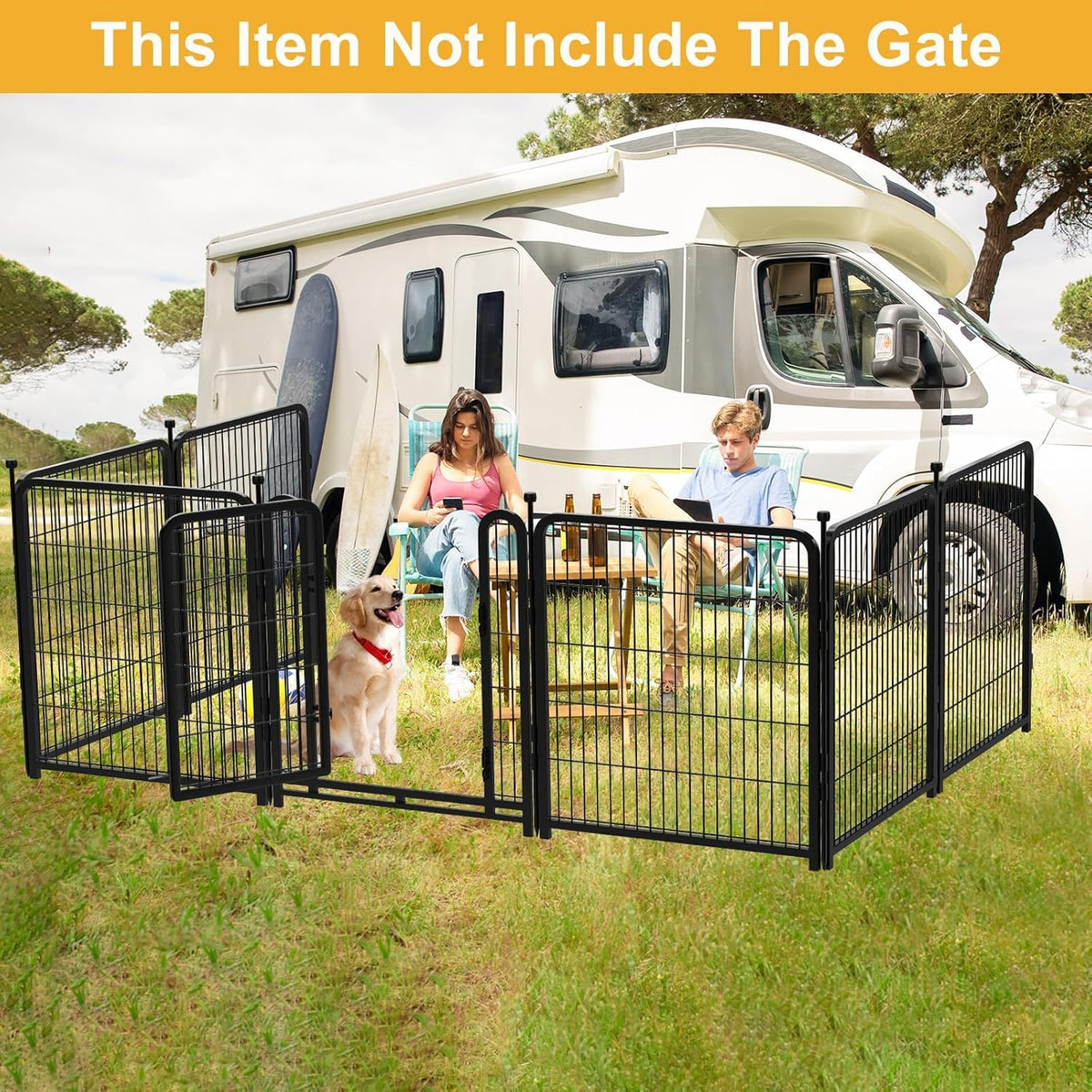 Garden Fence 40 Inch 14 Panels Without Gate, Total 31 Ft(L) Garden Fence for Yard and Dog, Black