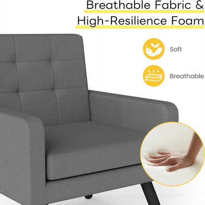Kromax Mid-Century Modern Accent Chair for Living Room, 496 Lb. Weight Capacity, Dual Armrests