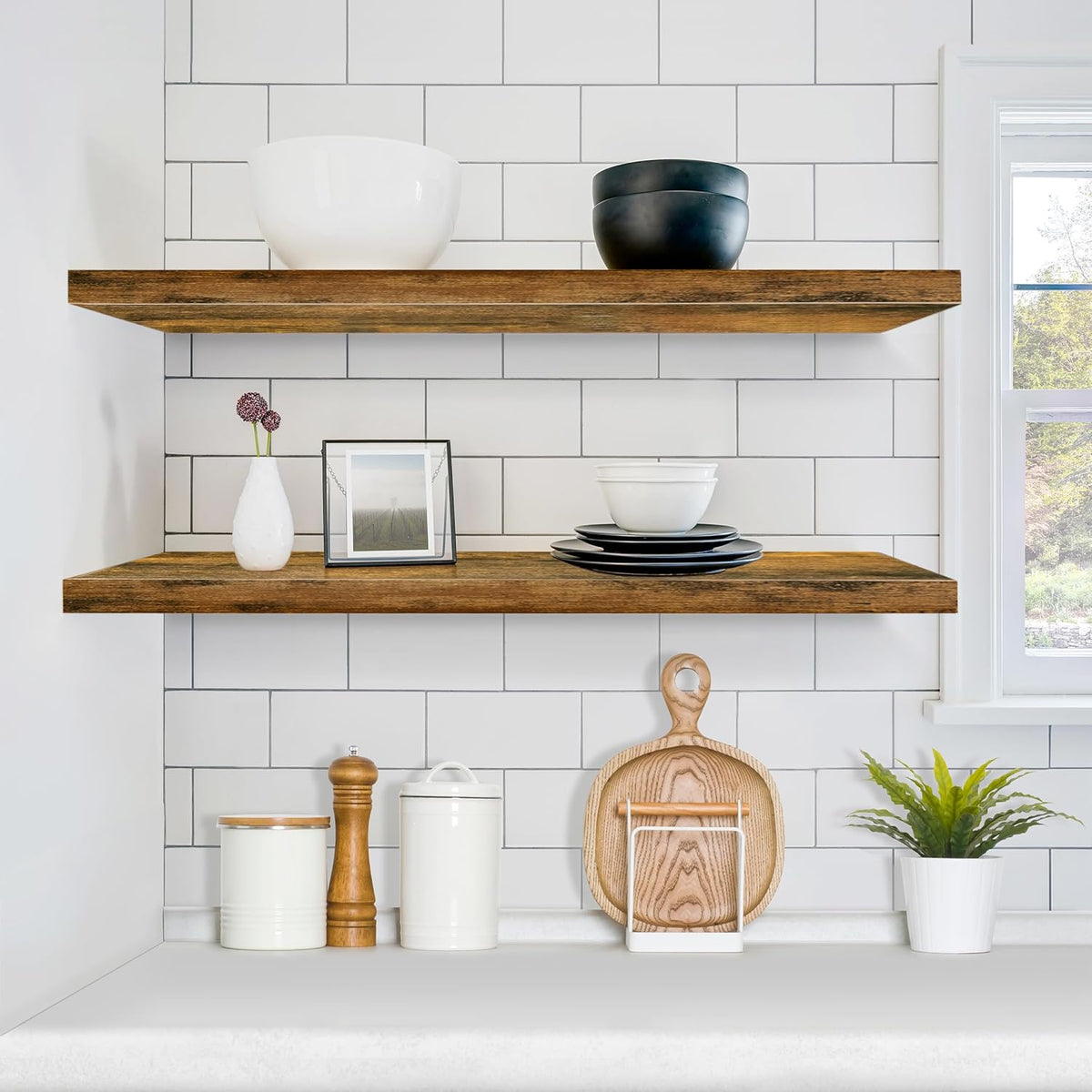 Sorbus Floating Shelves for Wall - 35 Inch Long Bathroom Shelves, Wall Decor for Bedroom, Kitchen