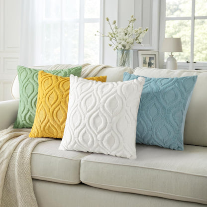 decorUhome Throw Pillow Covers 18x18 Inch Set of 2, Soft Plush Decorative Faux Fur Cream Beige