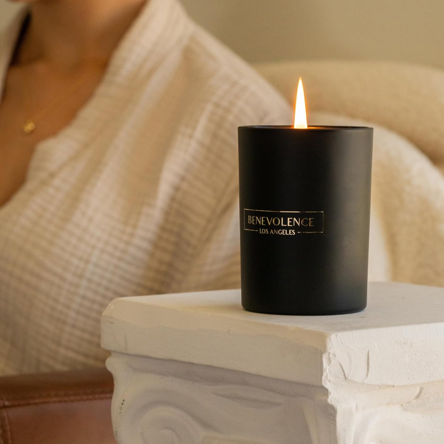 Benevolence LA Charcoal Scented Candle | Soy Candles, Black Candle for Home | Gifts for Women and