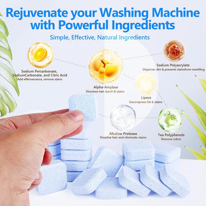 36Pack Washing Machine Cleaner Tablets-18 Month Supply,Washer Machine Cleaner Formulated For Pet