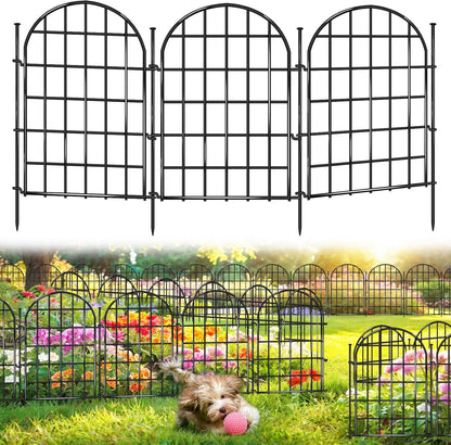32.5 ft(L) x 22 in(H) Garden Fence, 30 Panels Arched No Dig Fence, Decorative Animal Barrier
