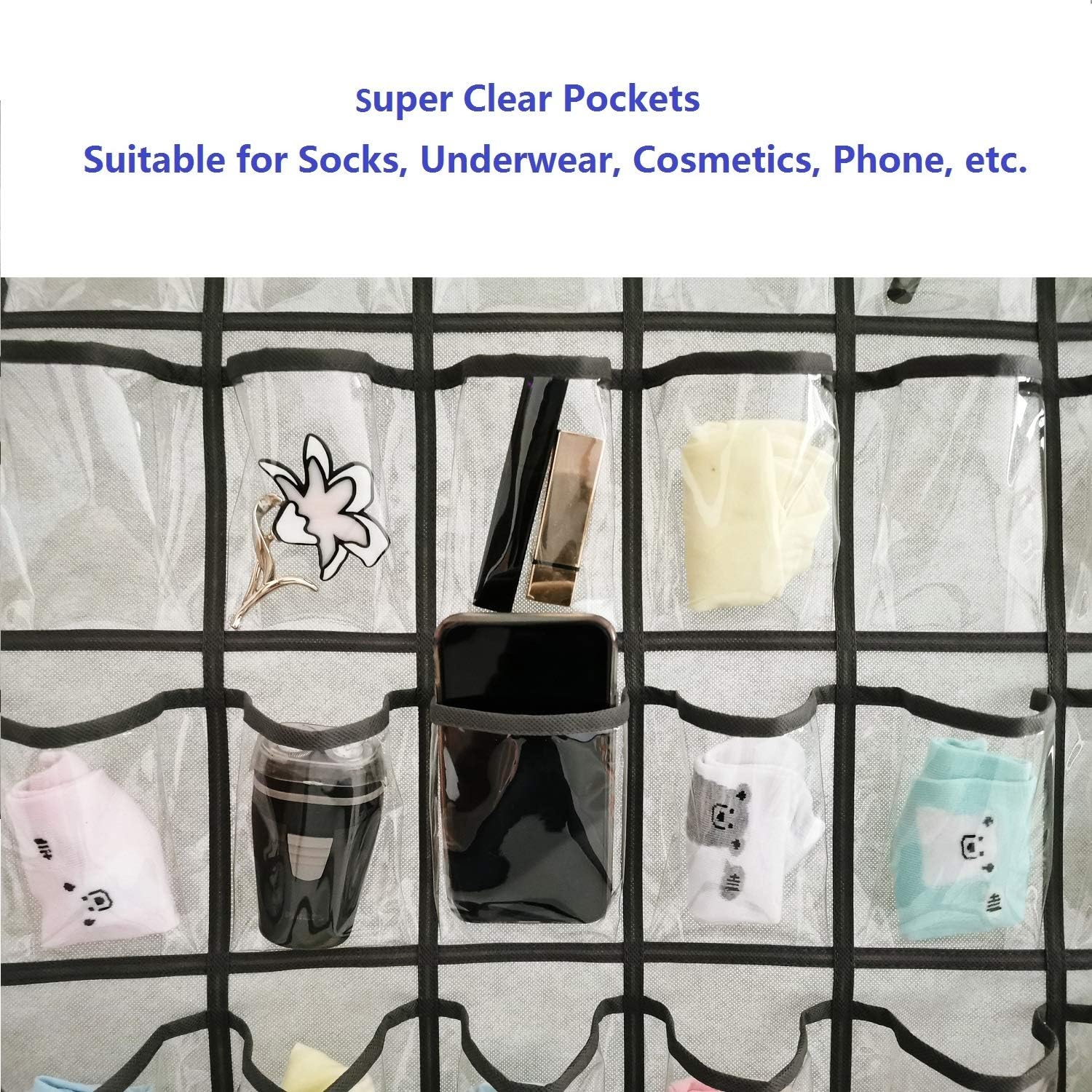 Classroom Pocket Chart for Phone Calculator Holder Over The Door Hanging Closet Jewelry Organizer