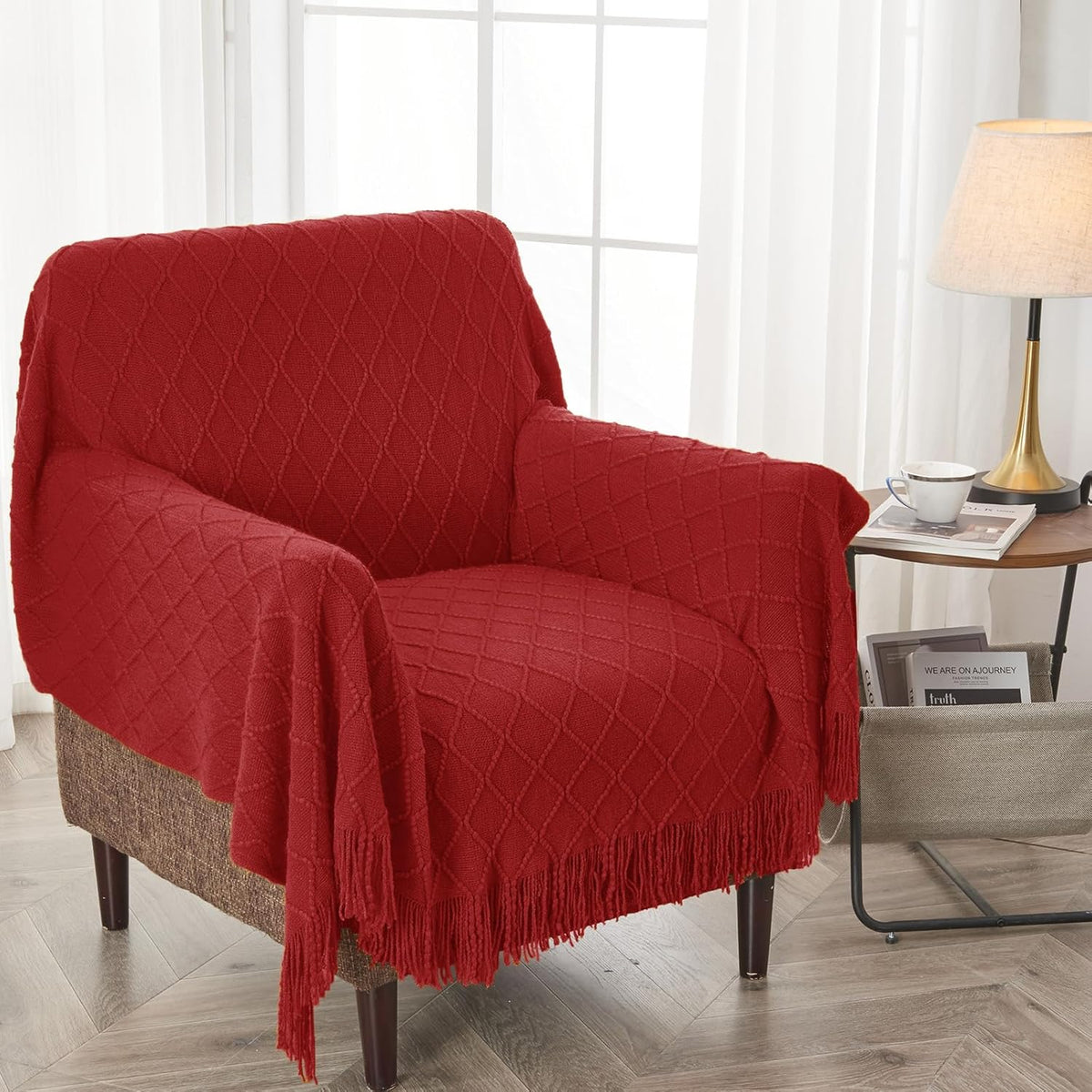inhand Knitted Throw Blanket for Couch and Bed, Soft Living Room Home Decor Knitted Blanket with
