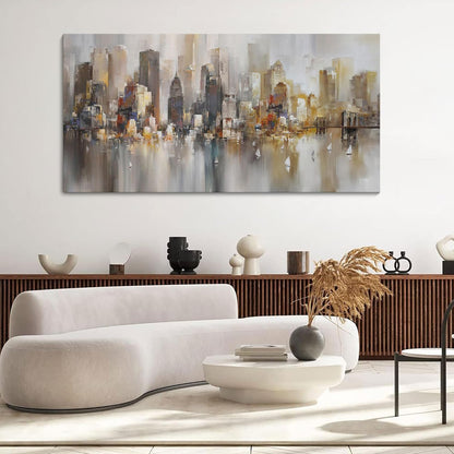 New York City Wall Art - Modern Abstract Wall Art for Living Room, Office & Bedroom Cityscape &