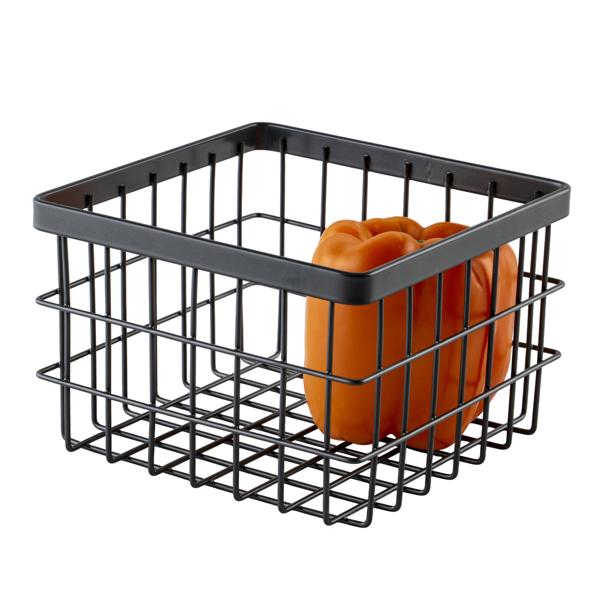 G.E.T. WB-664-MG Square Metal Storage Wire Basket for Pantry, Produce and More, 6" x 6" x 2"