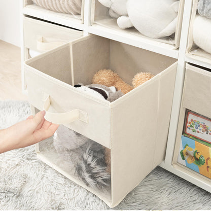 STORAGEIDEAS Storage Bins with Clear Window, 13x13 Storage Cubes, Collapsible Cube Storage Box