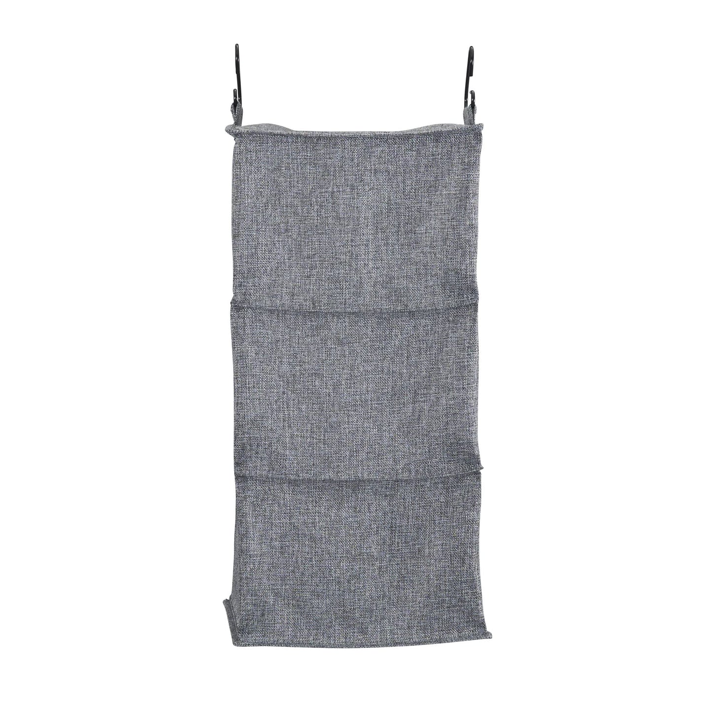 Household Essentials 3‑Shelf Hanging Closet Organizer with Hooks in Poly Linen and PEVA Shelving