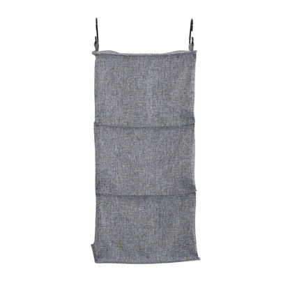 Household Essentials 3‑Shelf Hanging Closet Organizer with Hooks in Poly Linen and PEVA Shelving