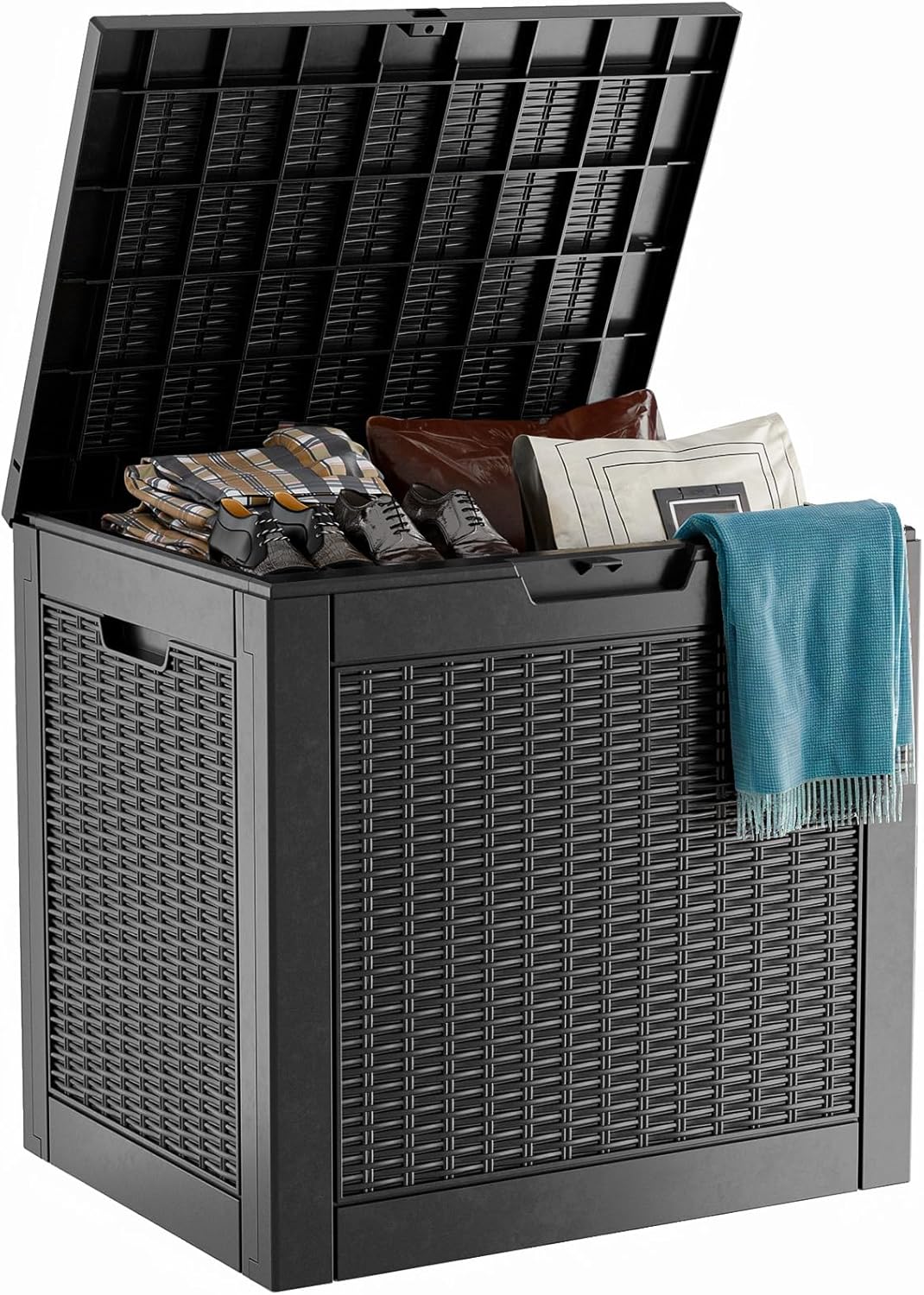 DRATO 31 Gallon Deck Box, Outdoor Storage Box for Patio Cushion, Sports Equipment, Garden Tools