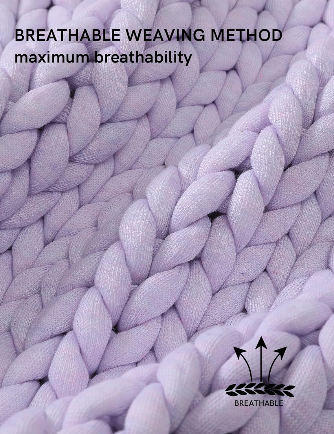 YnM Chunky Throw Blanket, Medium-Weight, Hand Knitted, Skin Friendly, Ventilated and Breathable