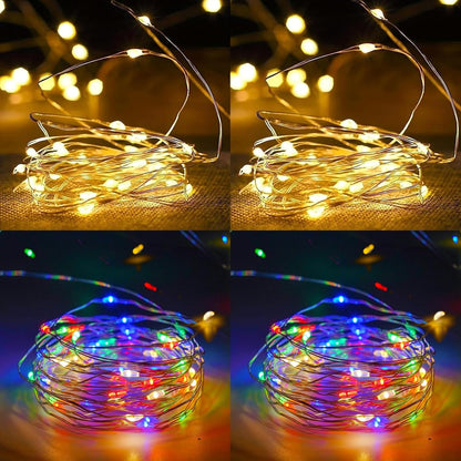 4-Pack 50 LED Fairy Lights Battery Operated with Timer, 16FT Waterproof Starry String Lights
