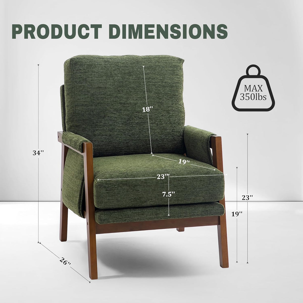 Modern Accent Chair for Living Room Mid Century Arm Chair Upholstered Bedroom Chair Comfy Lounge