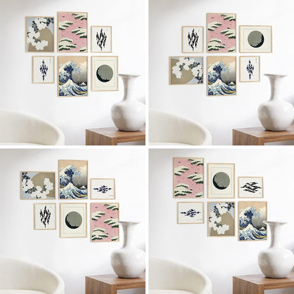 HAUS AND HUES Natural Wood Picture Frames - Set of 6 Frame Sets for Wall Collage, Gallery Wall