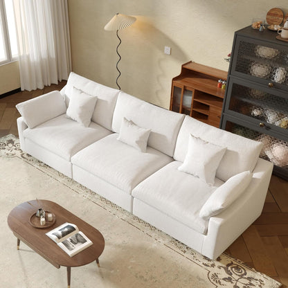 JACH Sectional Couches for Living Room, 3 Seater Cloud Sectional Couch with Deep Seat, Down Filled
