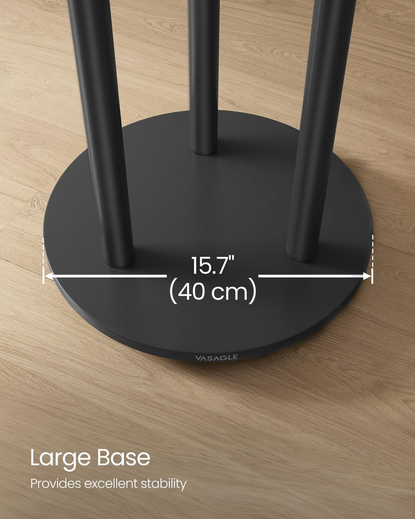 VASAGLE Freestanding Coat Rack Stand, Coat Tree with 11 Hooks, 3 Shelves, 4 Removable 360° Swivel