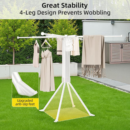 BIREN Clothes Drying Rack Foldable Extending Laundry Rack with 16 Clips Collapsible Clothing Rack